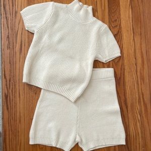 Women's White Knit Lounge Set